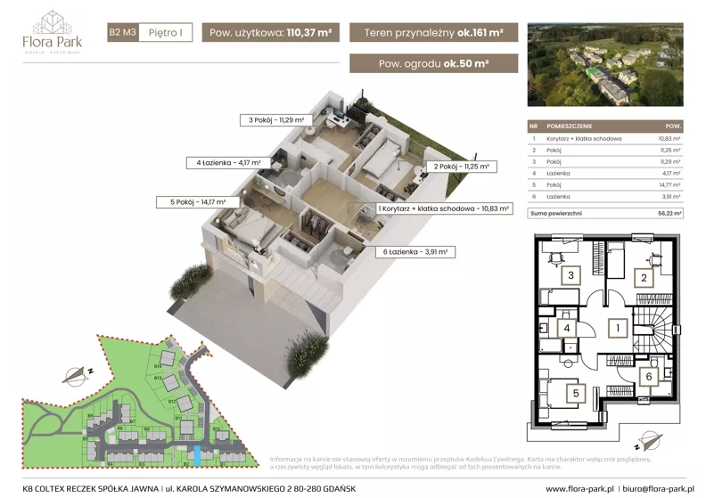 Dom 110,37 m², oferta nr B2M3, Flora Park, Gdynia, Wielki Kack, Kacze Buki, ul. Starochwaszczyńska