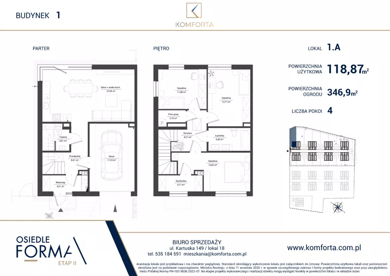 Dom 118,87 m², oferta nr 1.A, Osiedle Forma Etap II, Gdańsk, Olszynka, ul. Zawodzie