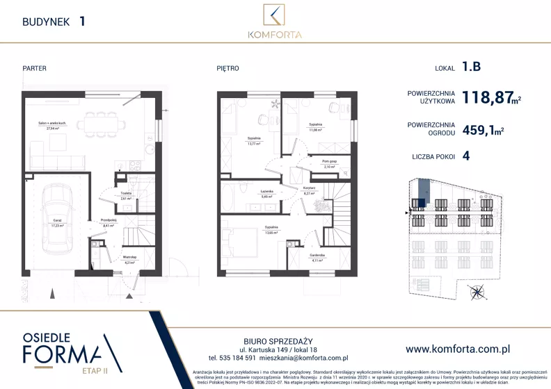 Dom 118,87 m², oferta nr 1.B, Osiedle Forma Etap II, Gdańsk, Olszynka, ul. Zawodzie
