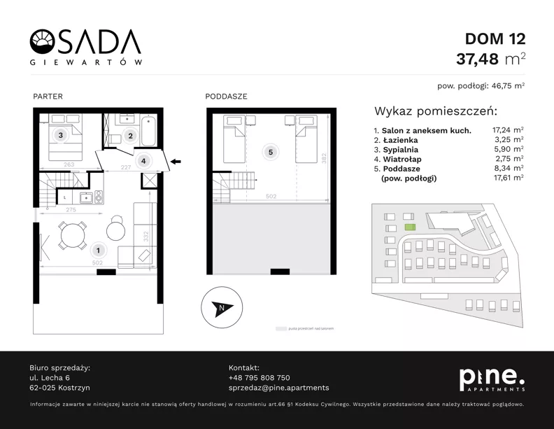 Dom 46,75 m², oferta nr 12, Osada Giewartów, Giewartów, ul. Armii Krajowej