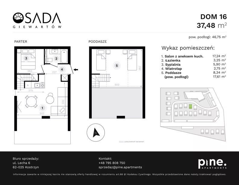 Dom 46,75 m², oferta nr 16, Osada Giewartów, Giewartów, ul. Armii Krajowej