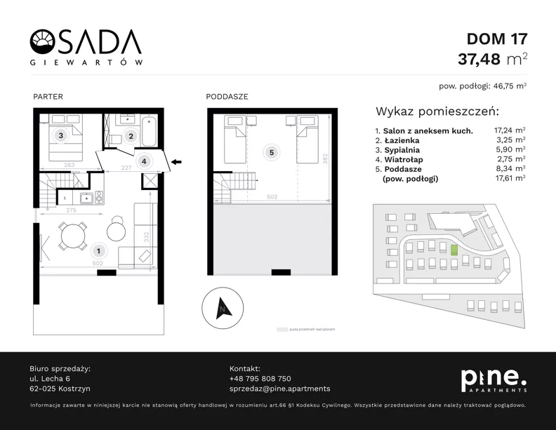 Dom 46,75 m², oferta nr 17, Osada Giewartów, Giewartów, ul. Armii Krajowej