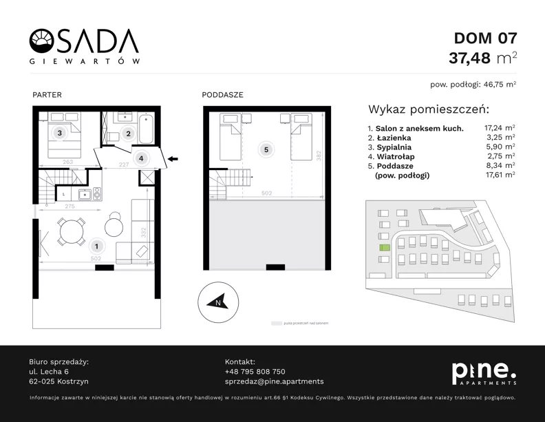 Dom 46,75 m², oferta nr 7, Osada Giewartów, Giewartów, ul. Armii Krajowej