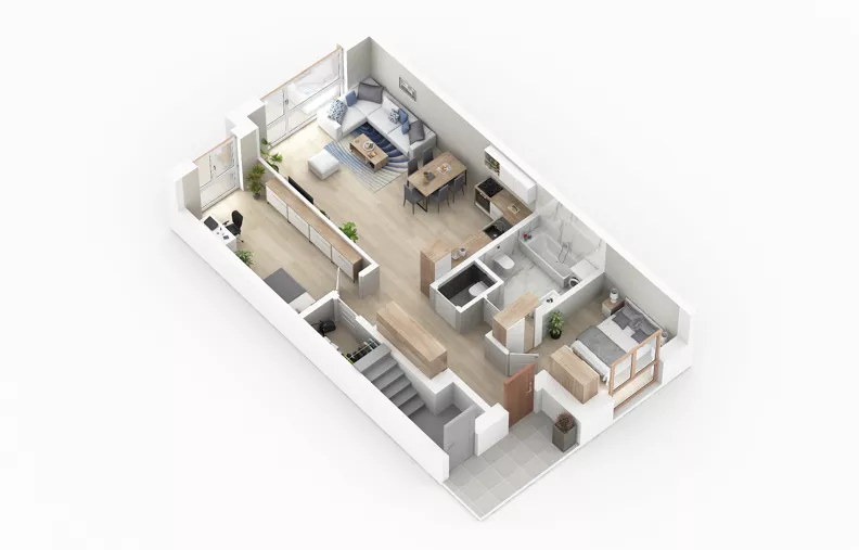 3 pokoje, mieszkanie 67,17 m², parter, oferta nr 62-1, Błonie Bosco, Błonie, ul. Graniczna