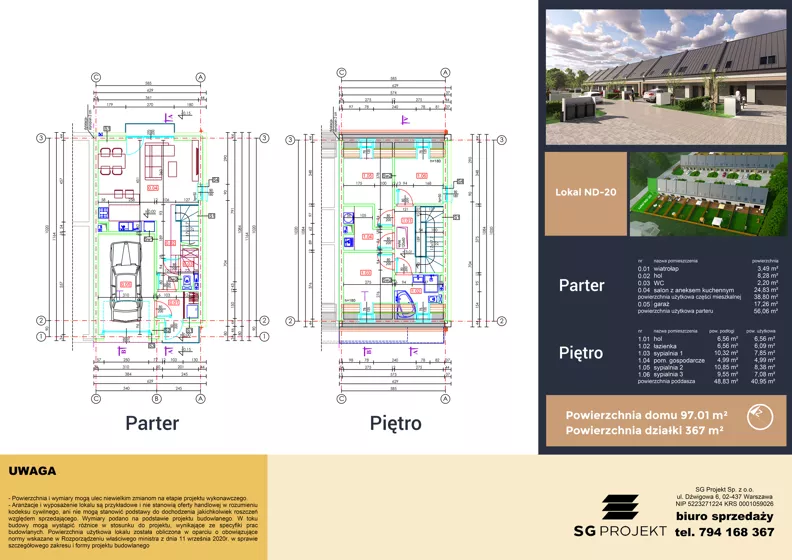 Dom 97,01 m², oferta nr ND-20, Smart Dom Czarnowiec, Czarnowiec, ul. Radosna/Turkusowa