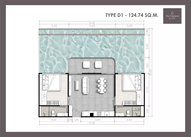 3 pokoje, apartament 124,74 m², piętro 7, oferta nr C702, The Element by Anocha, Kamala, th. 45/11 Kamala