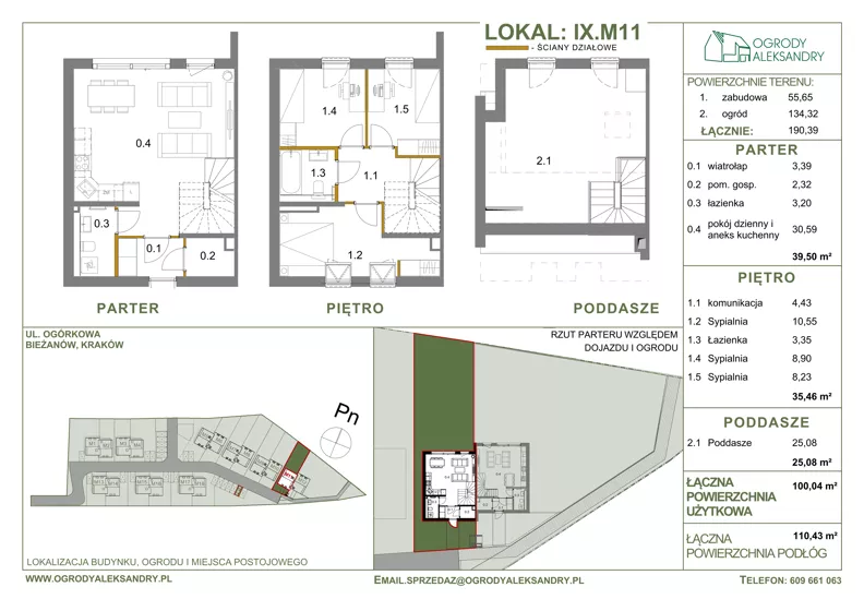 Dom 100,04 m², oferta nr M11, Ogrody Aleksandry, Kraków, Bieżanów-Prokocim, ul. Ogórkowa