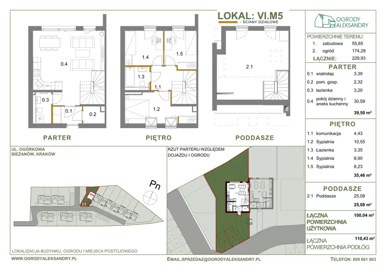 Dom 100,04 m², oferta nr M5, Ogrody Aleksandry, Kraków, Bieżanów-Prokocim, ul. Ogórkowa