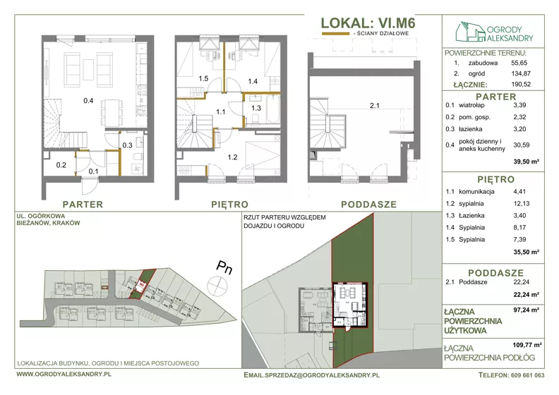 Dom 97,24 m², oferta nr M6, Ogrody Aleksandry, Kraków, Bieżanów-Prokocim, ul. Ogórkowa