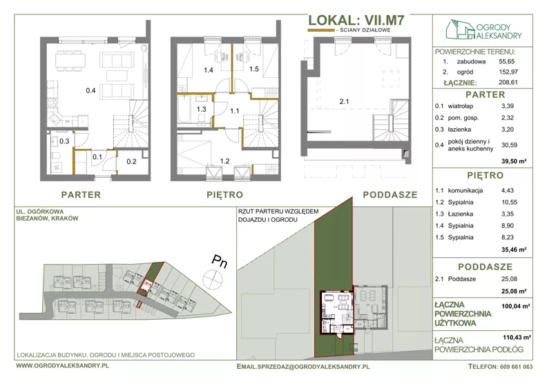 Dom 100,04 m², oferta nr M7, Ogrody Aleksandry, Kraków, Bieżanów-Prokocim, ul. Ogórkowa