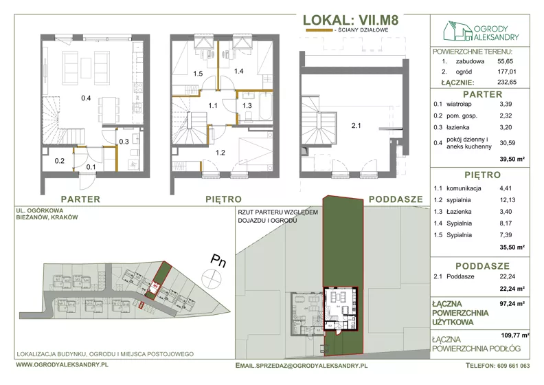 Dom 97,24 m², oferta nr M8, Ogrody Aleksandry, Kraków, Bieżanów-Prokocim, ul. Ogórkowa