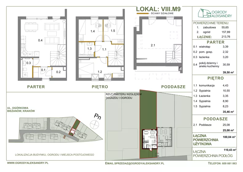 Dom 100,04 m², oferta nr M9, Ogrody Aleksandry, Kraków, Bieżanów-Prokocim, ul. Ogórkowa