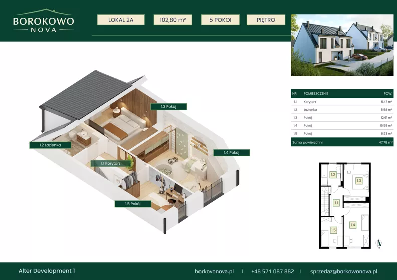 Dom 102,80 m², oferta nr 2-A, Borkowo Nova, Borkowo, ul. Nowa 29A