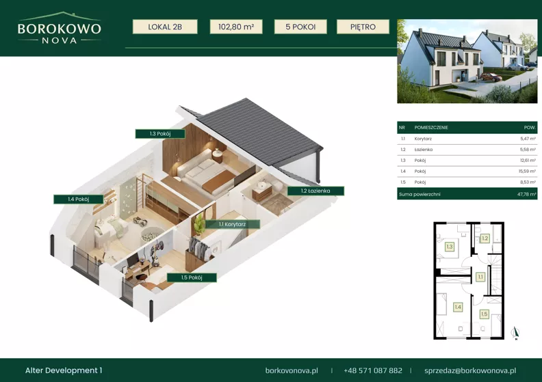Dom 102,80 m², oferta nr 2-B, Borkowo Nova, Borkowo, ul. Nowa 29A