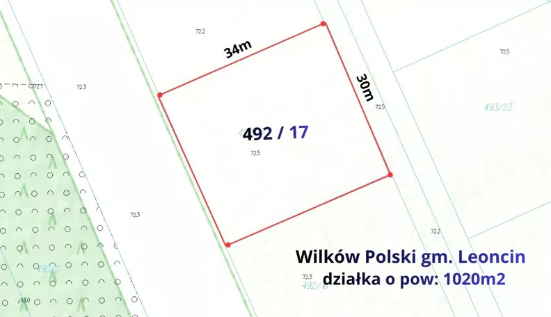 Działka 1 020,00 m², oferta nr , REMAX-172-GS-BEST, Wilków Polski