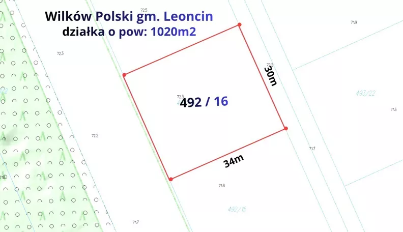 Działka 1 020,00 m², oferta nr , REMAX-171-GS-BEST, Wilków Polski
