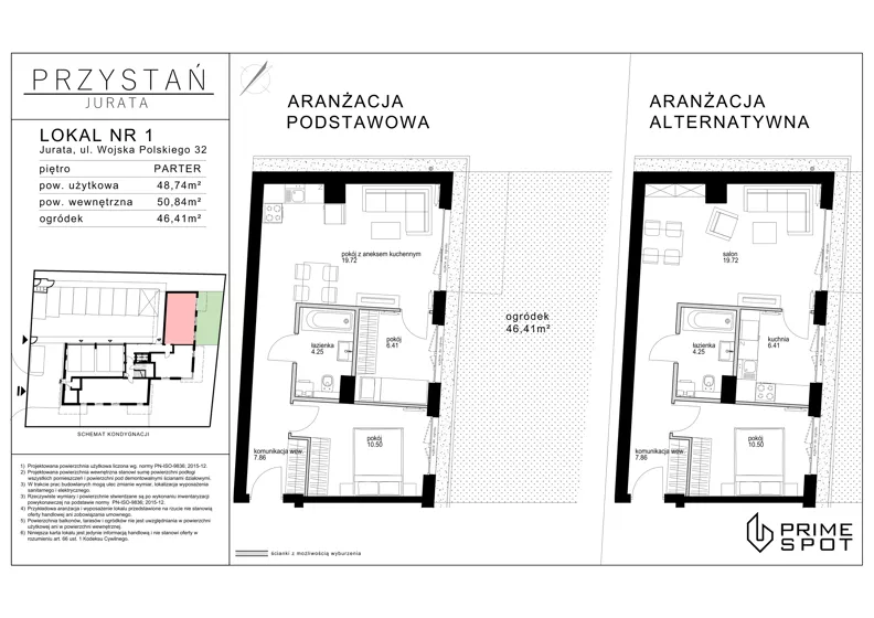 3 pokoje, apartament inwestycyjny 48,74 m², parter, oferta nr 1, Przystań Jurata, Jurata, ul. Wojska Polskiego 32