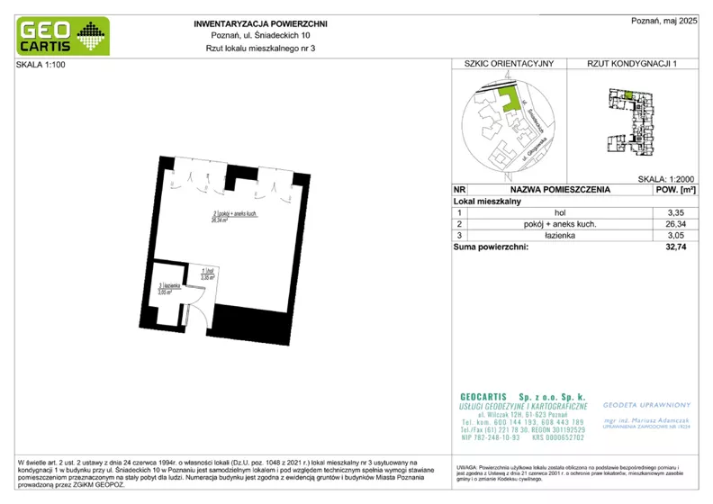 1 pokój, apartament 32,74 m², parter, oferta nr A.01.03, Perfumiarnia 2, Poznań, Św. Łazarz, Łazarz, ul. Śniadeckich 10