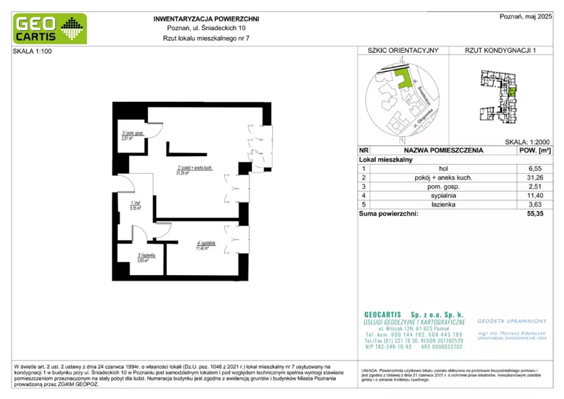 2 pokoje, apartament 55,35 m², parter, oferta nr A.01.06, Perfumiarnia 2, Poznań, Św. Łazarz, Łazarz, ul. Śniadeckich 10