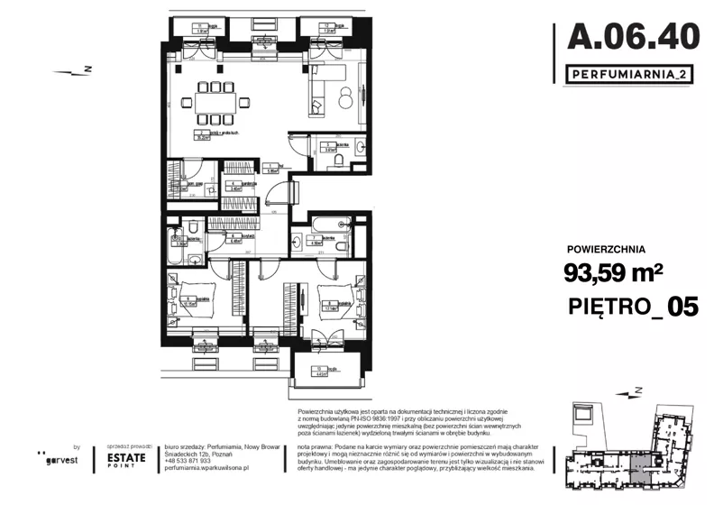 3 pokoje, apartament 93,59 m², piętro 5, oferta nr A.06.40, Perfumiarnia 2, Poznań, Św. Łazarz, Łazarz, ul. Śniadeckich 10