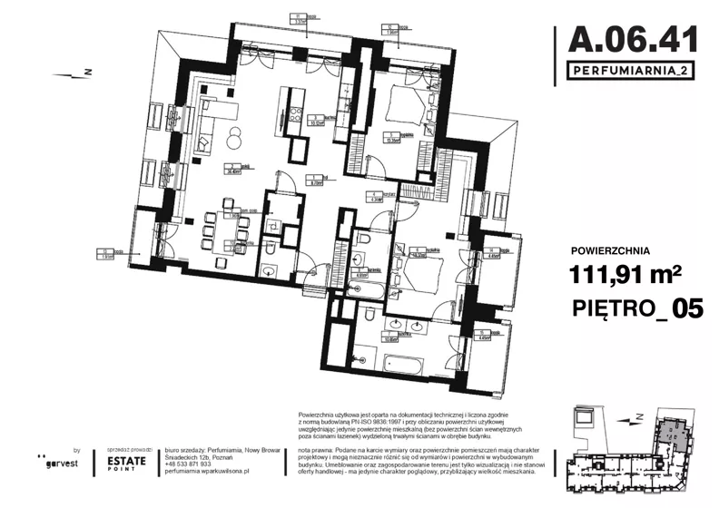 3 pokoje, apartament 111,91 m², piętro 5, oferta nr A.06.41, Perfumiarnia 2, Poznań, Św. Łazarz, Łazarz, ul. Śniadeckich 10