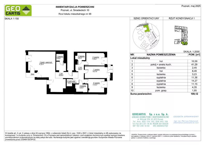 4 pokoje, apartament 109,12 m², parter, oferta nr B.01.05, Perfumiarnia 2, Poznań, Św. Łazarz, Łazarz, ul. Śniadeckich 10