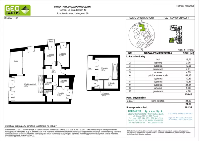 5 pokoi, apartament 156,45 m², piętro 3, oferta nr B.04.29, Perfumiarnia 2, Poznań, Św. Łazarz, Łazarz, ul. Śniadeckich 10