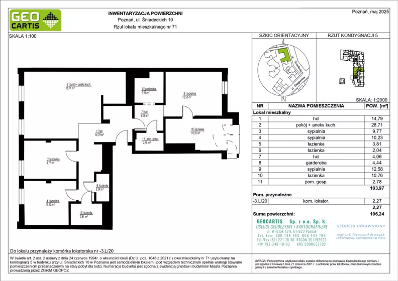 4 pokoje, apartament 103,97 m², piętro 4, oferta nr B.05.32, Perfumiarnia 2, Poznań, Św. Łazarz, Łazarz, ul. Śniadeckich 10