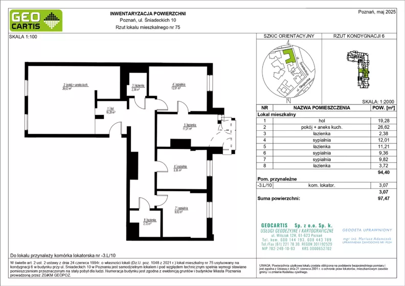 4 pokoje, apartament 94,40 m², piętro 5, oferta nr B.06.36, Perfumiarnia 2, Poznań, Św. Łazarz, Łazarz, ul. Śniadeckich 10