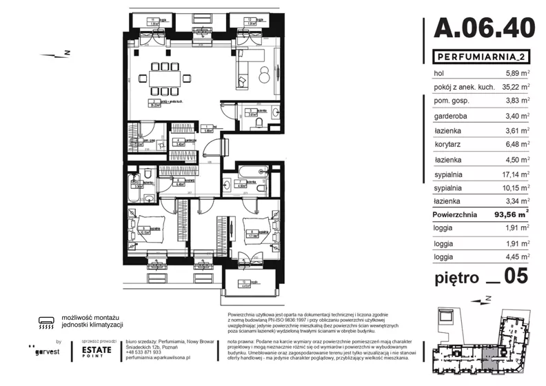 3 pokoje, apartament 93,59 m², piętro 5, oferta nr A.06.40, Perfumiarnia 2, Poznań, Św. Łazarz, Łazarz, ul. Śniadeckich 10