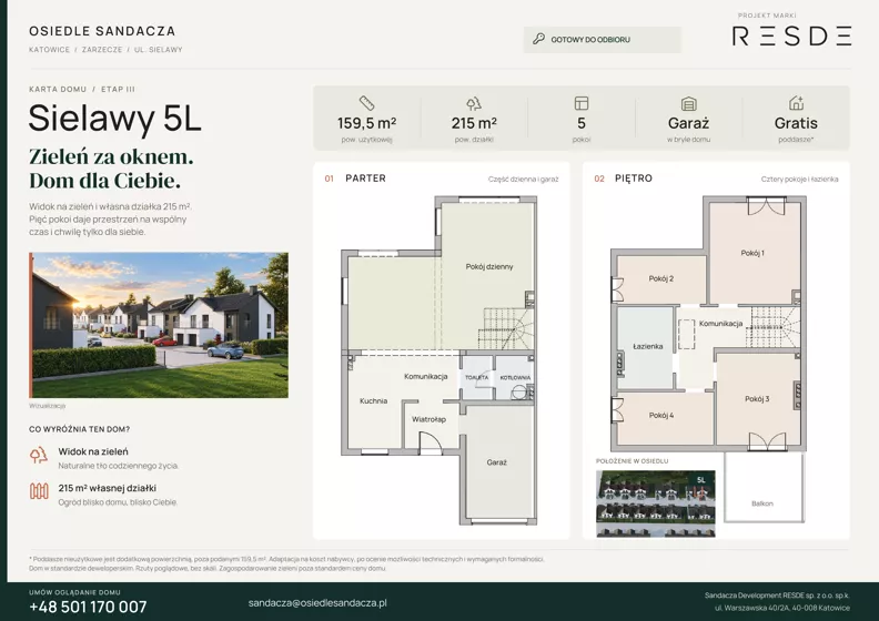 Dom 159,50 m², oferta nr Sielawy 5L, Osiedle Sandacza Etap III, Katowice, Zarzecze, ul. Sielawy 5J-5M, 7J-7M