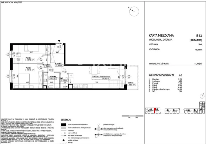 3 pokoje, mieszkanie 67,88 m², piętro 4, oferta nr , 21101/4112/OMS, Wrocław, Psie Pole-Zawidawie, Zakrzów
