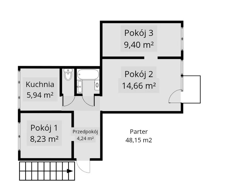3 pokoje, mieszkanie 48,00 m², parter, oferta nr , 10516493, Zgierz, Lechonia 8
