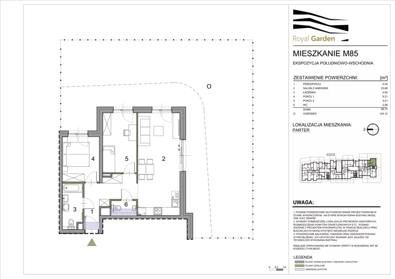 3 pokoje, mieszkanie 58,75 m², parter, oferta nr M85, Royal Garden, Rzeszów, Miłocin, ul. Technologiczna