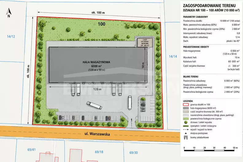 Działka 10 000,00 m², oferta nr , 3292/6342/OGS, Poskwitów