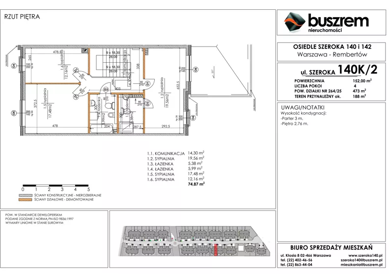 Dom 152,00 m², oferta nr 12B, Osiedle Szeroka 140, Warszawa, Rembertów, ul. Szeroka 140