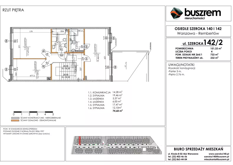 Dom 151,33 m², oferta nr 1B, Osiedle Szeroka 140, Warszawa, Rembertów, ul. Szeroka 140