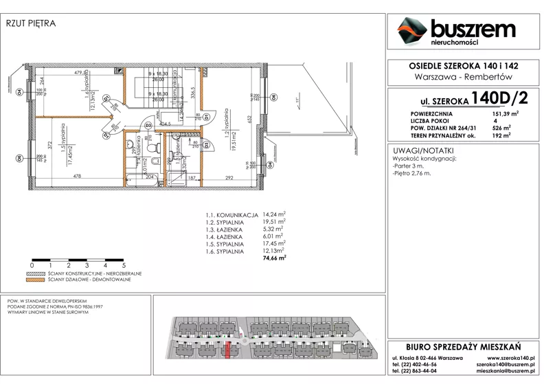 Dom 151,39 m², oferta nr 6B, Osiedle Szeroka 140, Warszawa, Rembertów, ul. Szeroka 140
