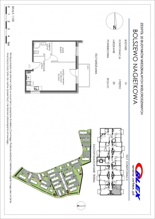 2 pokoje, mieszkanie 39,04 m², piętro 1, oferta nr 19/20, Nagietkowa, Bolszewo, ul. Nagietkowa