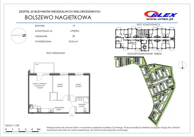 3 pokoje, mieszkanie 50,04 m², piętro 2, oferta nr 19/28, Nagietkowa, Bolszewo, ul. Nagietkowa