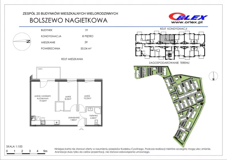 3 pokoje, mieszkanie 50,04 m², piętro 3, oferta nr 19/39, Nagietkowa, Bolszewo, ul. Nagietkowa