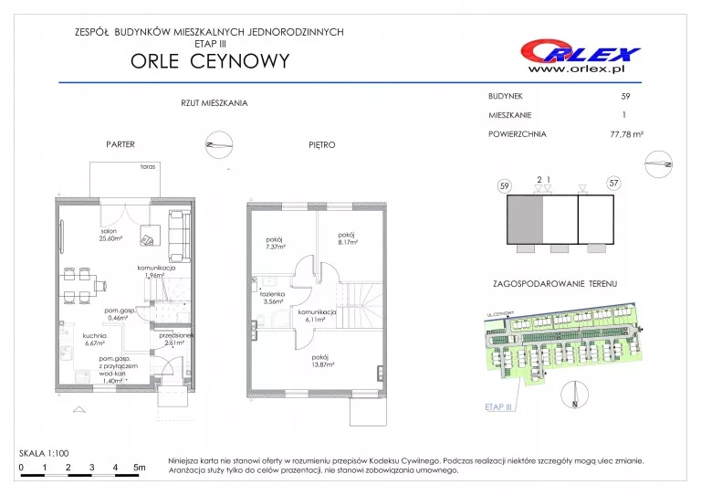 Dom 77,78 m², oferta nr 59/1, Orle, Orle, ul. Ceynowy
