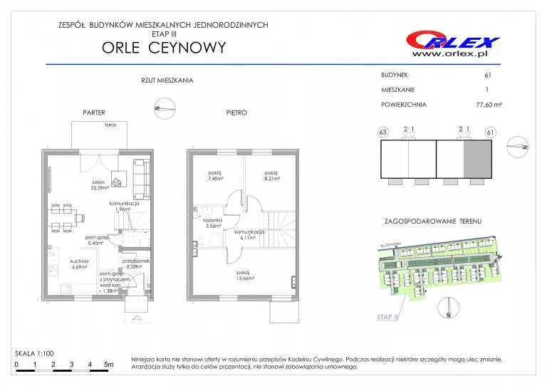 Dom 77,60 m², oferta nr 61/1, Orle, Orle, ul. Ceynowy