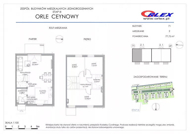 Dom 77,75 m², oferta nr 71/2, Orle, Orle, ul. Ceynowy