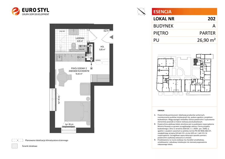 Lokal użytkowy 26,90 m², oferta nr A/202, Esencja - lokale usługowe, Gdańsk, Śródmieście, Dolne Miasto, ul. Kamienna Grobla / Jałmużnicza
