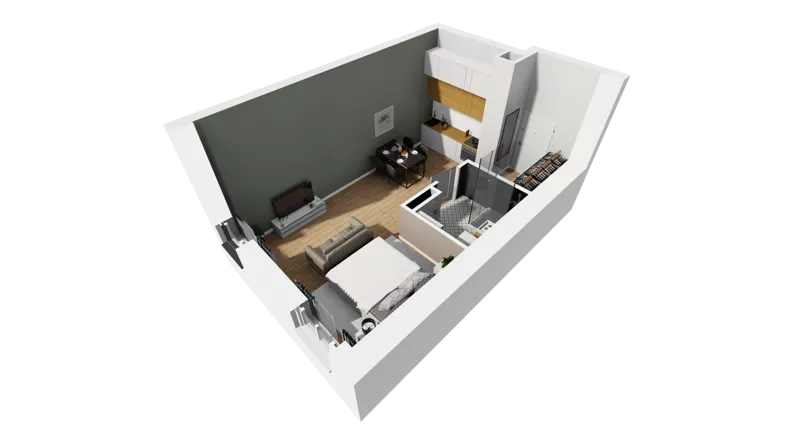 Lokal użytkowy 39,48 m², oferta nr A/203, Esencja - lokale usługowe, Gdańsk, Śródmieście, Dolne Miasto, ul. Kamienna Grobla / Jałmużnicza