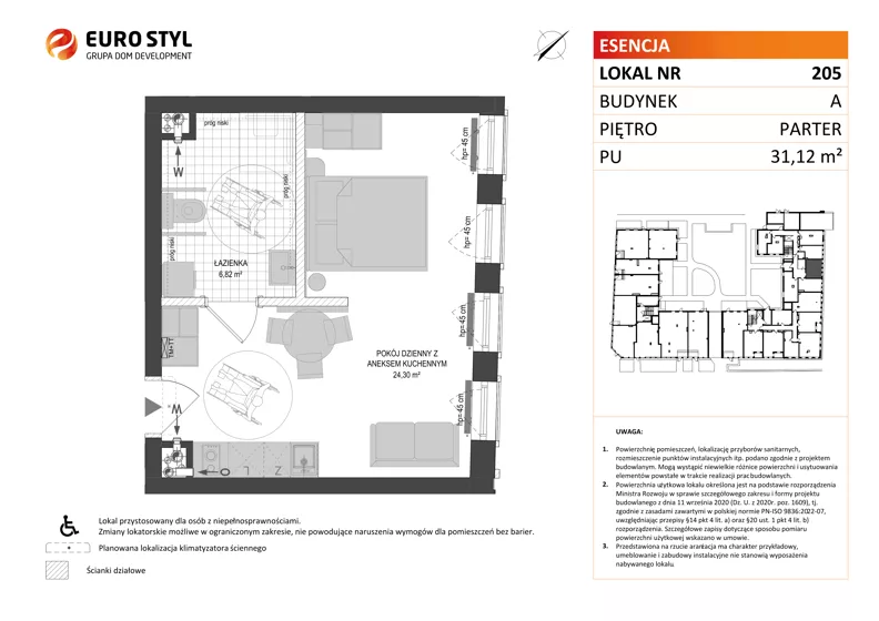 Lokal użytkowy 31,12 m², oferta nr A/205, Esencja - lokale usługowe, Gdańsk, Śródmieście, Dolne Miasto, ul. Kamienna Grobla / Jałmużnicza