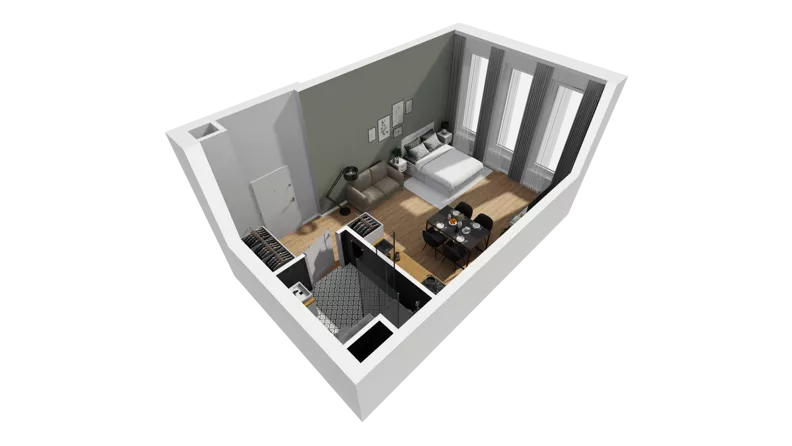 Lokal użytkowy 31,98 m², oferta nr A/206, Esencja - lokale usługowe, Gdańsk, Śródmieście, Dolne Miasto, ul. Kamienna Grobla / Jałmużnicza