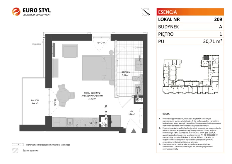 Lokal użytkowy 30,71 m², oferta nr A/209, Esencja - lokale usługowe, Gdańsk, Śródmieście, Dolne Miasto, ul. Kamienna Grobla / Jałmużnicza