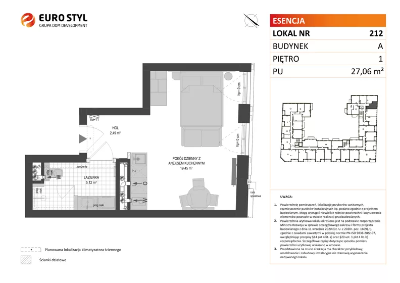 Lokal użytkowy 27,06 m², oferta nr A/212, Esencja - lokale usługowe, Gdańsk, Śródmieście, Dolne Miasto, ul. Kamienna Grobla / Jałmużnicza